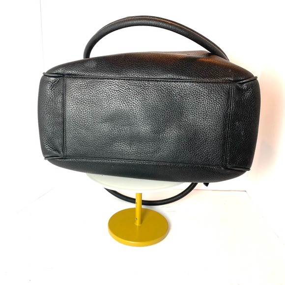 Kate Spade New York Black Pebbled Leather Shoulder Bag Gold Hardware Tote - Picture 4 of 7